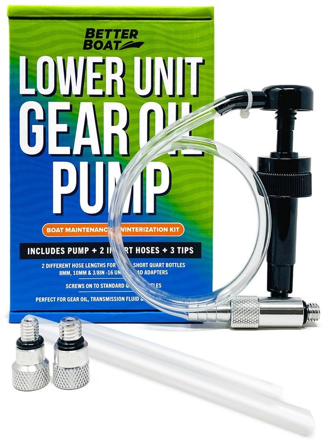 Better Boat Lower Unit Gear Oil Pump, Quart Bottle Lube Transfer, Marine Transmission Fluid, Rear Differential Service, Boat Winterizing Kit - Image 1